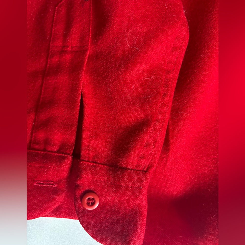Pendleton Red Button-Up Wool Shirt Jacket - image 3